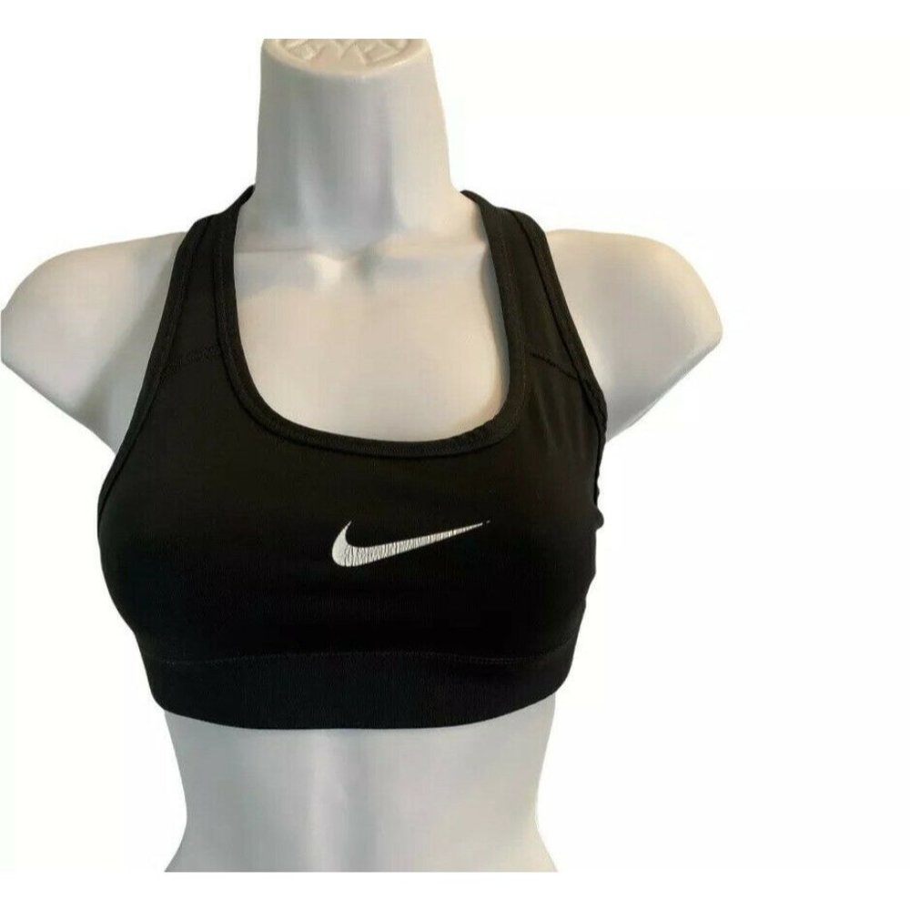 Nike Swoosh Dri Fit Sports Bra Monica ASO Friends Size XS Black Racerback - Picture 2 of 9